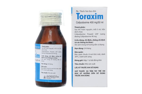 Bột pha hỗn dịch uống Toraxim 400mg/50ml trị nhiễm khuẩn chai 50ml