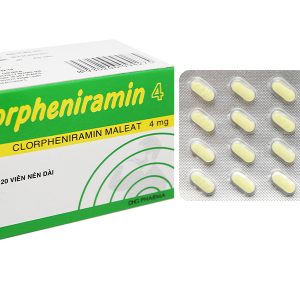 Clorpheniramin 4 DHG Pharma trị viêm mũi dị ứng, mày đay (10 vỉ x 20 viên)