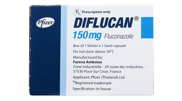 Diflucan 150mg trị nhiễm nấm (1 vỉ x 1 viên)