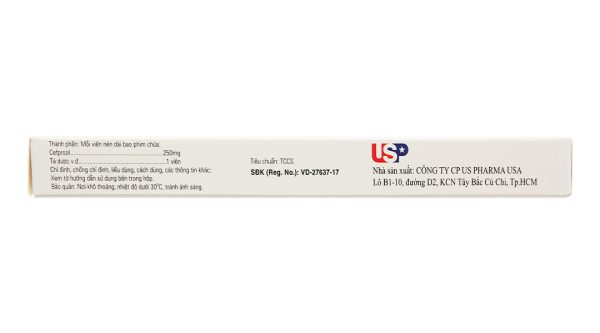 Cefprozil 250-US trị nhiễm khuẩn (1 vỉ x 10 viên)