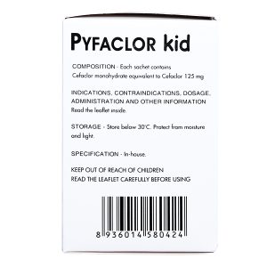 Cốm pha hỗn dịch uống Pyfaclor Kid 125mg trị nhiễm khuẩn hô hấp (24 gói x 2g)