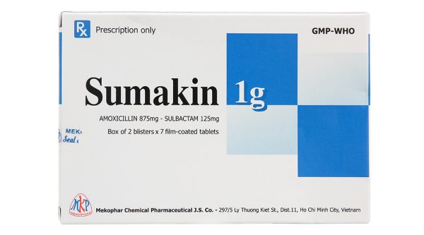 Sumakin 1g trị nhiễm khuẩn (2 vỉ x 7 viên)