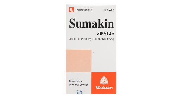 Thuốc bột Sumakin 500/125 trị nhiễm khuẩn (12 gói x 3g)