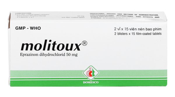 Molitoux 50mg loãng đàm trong bệnh lý hô hấp (2 vỉ x 15 viên)