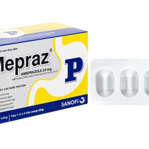 Mepraz 20mg phòng và trị loét dạ dày, tá tràng (7 vỉ x 4 viên)
