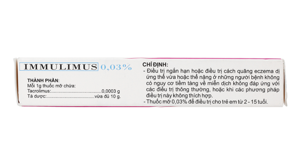 Thuốc mỡ bôi da Immulimus 0.03% trị eczema tuýp 10g