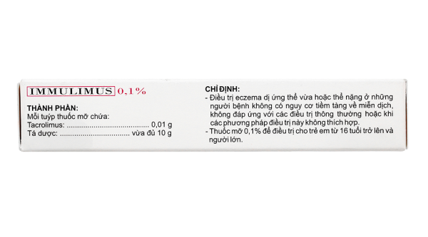 Thuốc mỡ bôi da Immulimus 0.1% trị eczema tuýp 10g