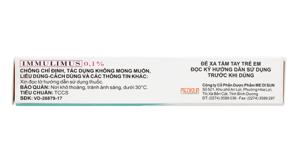 Thuốc mỡ bôi da Immulimus 0.1% trị eczema tuýp 10g