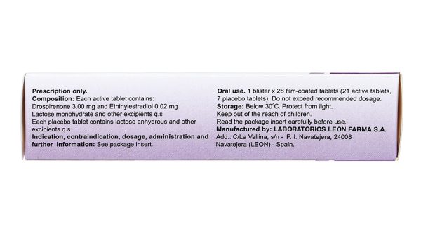 Rosepire 3mg/0.02mg thuốc tránh thai hằng ngày (1 vỉ x 28 viên)