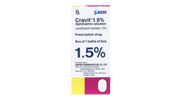 Dung dịch nhỏ mắt Cravit 1.5% trị nhiễm khuẩn mắt lọ 5ml