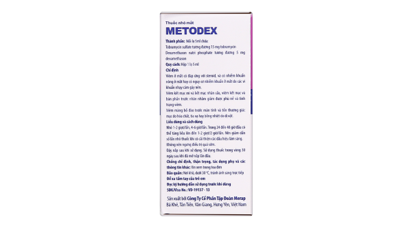Thuốc nhỏ mắt Metodex trị nhiễm khuẩn, viêm nhiễm ở mắt chai 5ml
