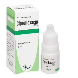 Dung dịch nhỏ mắt, tai Ciprofloxacin 0.3% Bidiphar trị nhiễm khuẩn mắt, tai lọ 5ml