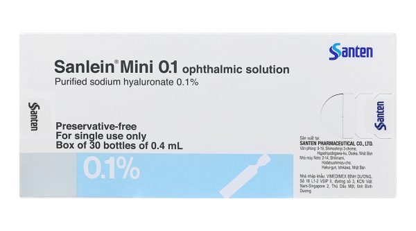 Dung dịch nhỏ mắt Sanlein Mini 0.1% trị rối loạn biểu mô kết - giác mạc (30 ống x 0.4ml)