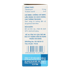 Thuốc nhỏ mắt Tobcol trị nhiễm khuẩn ngoài nhãn cầu chai 5ml