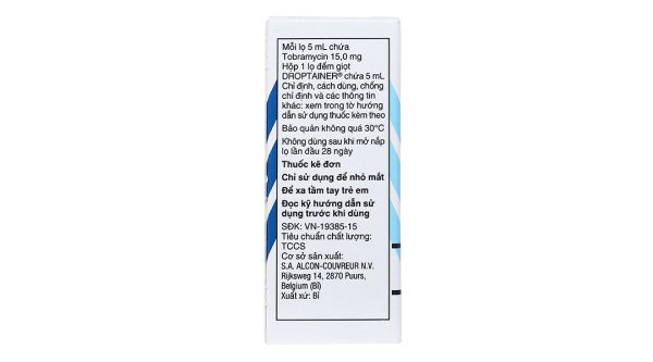 Dung dịch nhỏ mắt Tobrex 0.3% trị nhiễm trùng nhãn cầu chai 5ml