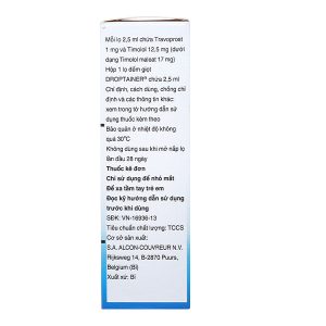 Dung dịch nhỏ mắt DuoTrav làm giảm áp lực nội nhãn chai 2.5ml