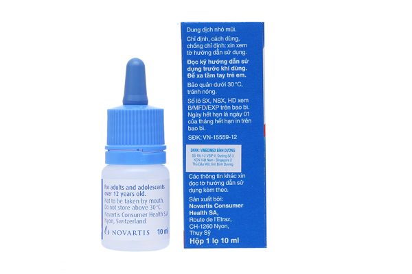 Dung dịch nhỏ mũi Otrivin 0.1% giảm triệu chứng nghẹt mũi, viêm mũi dị ứng chai 10ml