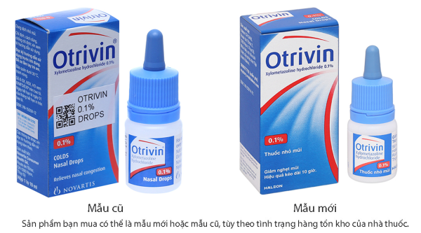 Dung dịch nhỏ mũi Otrivin 0.1% giảm triệu chứng nghẹt mũi, viêm mũi dị ứng chai 10ml