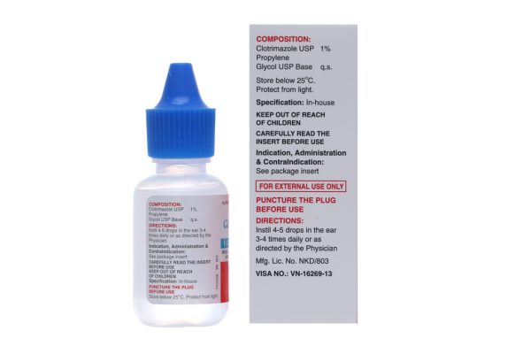 Dung dịch nhỏ tai Candid 1% trị nấm tai chai 15ml
