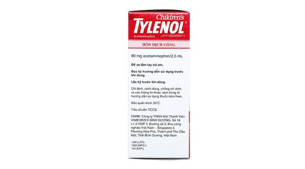 Hỗn dịch uống Children's Tylenol 80mg/2.5ml giảm đau, hạ sốt chai 60ml