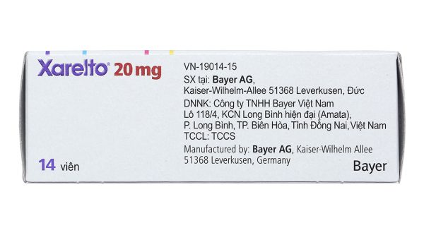 Xarelto 20mg phòng và trị huyết khối (1 vỉ x 14 viên)