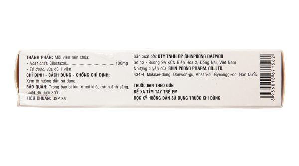 SPLostal 100mg phòng và trị huyết khối (3 vỉ x 10 viên)