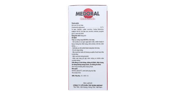 Thuốc súc miệng họng Medoral hỗ trợ trị nhiễm khuẩn họng, loét miệng chai 250ml