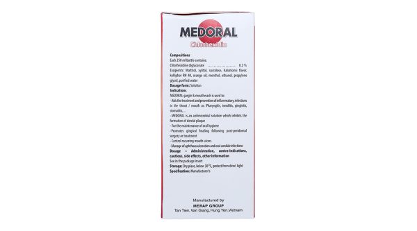 Thuốc súc miệng họng Medoral hỗ trợ trị nhiễm khuẩn họng, loét miệng chai 250ml