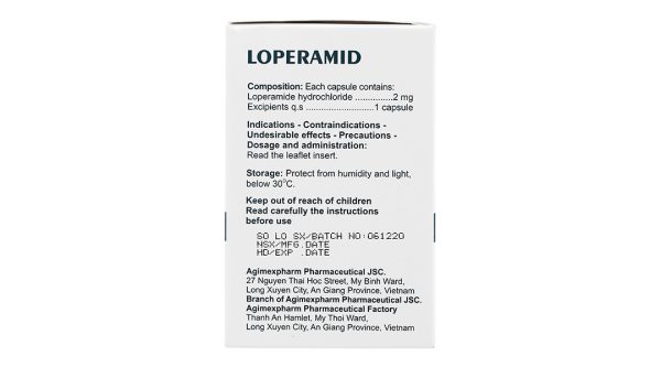 Loperamid Agimexpharm 2mg trị hàng đầu trong tiêu chảy cấp (10 vỉ x 10 viên)