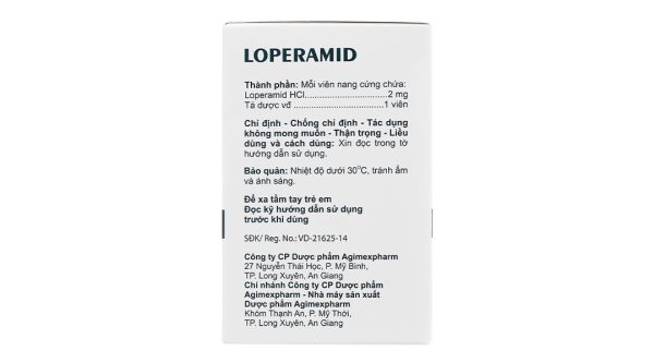 Loperamid Agimexpharm 2mg trị hàng đầu trong tiêu chảy cấp (10 vỉ x 10 viên)
