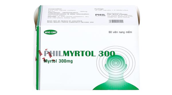 Philmyrtol 300 làm loãng đàm trong viêm phế quản, viêm xoang mũi (6 vỉ x 10 viên)
