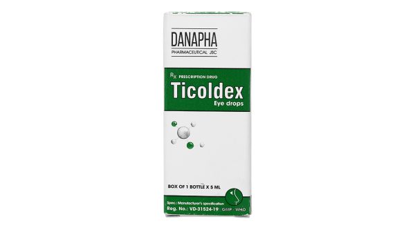 Dung dịch nhỏ mắt Ticoldex trị viêm mắt, nhiễm khuẩn mắt lọ 5ml