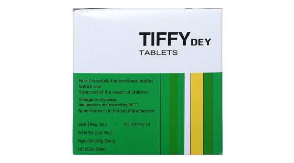 Tiffy Dey trị các triệu chứng cảm cúm, cảm lạnh (25 vỉ x 4 viên)
