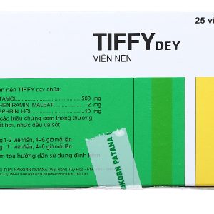 Tiffy Dey trị các triệu chứng cảm cúm, cảm lạnh (25 vỉ x 4 viên)
