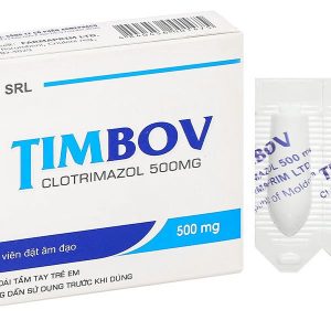 Viên đặt âm đạo Timbov 500mg điều trị viêm âm đạo do vi khuẩn, nấm (1 vỉ x 3 viên)