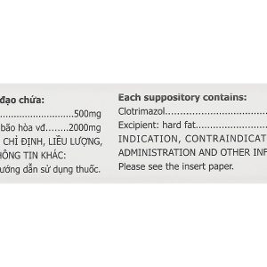 Viên đặt âm đạo Timbov 500mg điều trị viêm âm đạo do vi khuẩn, nấm (1 vỉ x 3 viên)
