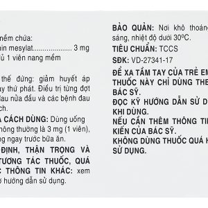 Timmak 3mg trị chóng mặt, đau nửa đầu (6 vỉ x 10 viên)