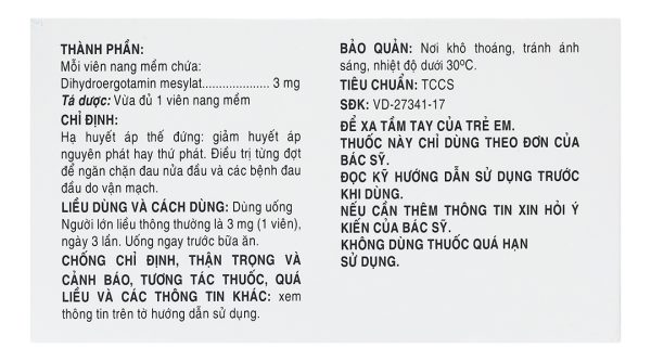 Timmak 3mg trị chóng mặt, đau nửa đầu (6 vỉ x 10 viên)
