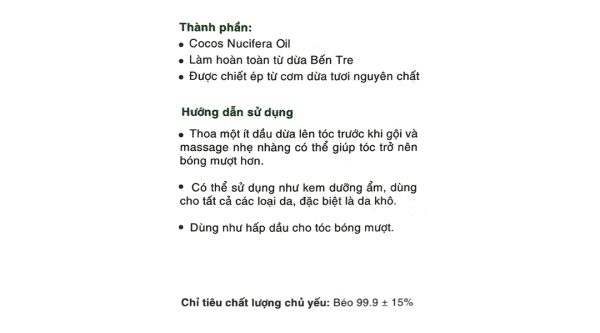 Dầu dừa tinh khiết LuckyStar giúp tóc bóng mượt, giảm gàu chai 100ml
