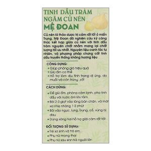 Tinh Dầu Tràm Ngâm Củ Nén Mệ Đoan giữ ấm cơ thể chai 50ml