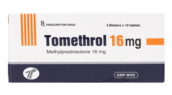 Tomethrol 16mg kháng viêm, ức chế miễn dịch (3 vỉ x 10 viên)