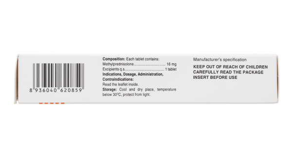 Tomethrol 16mg kháng viêm, ức chế miễn dịch (3 vỉ x 10 viên)