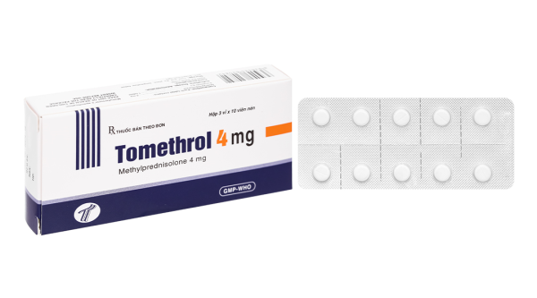 Tomethrol 4mg chỉ định cho các trường hợp cần glucocorticoid (3 vỉ x 10 viên)