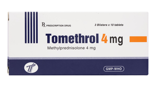 Tomethrol 4mg chỉ định cho các trường hợp cần glucocorticoid (3 vỉ x 10 viên)