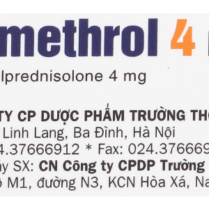 Tomethrol 4mg chỉ định cho các trường hợp cần glucocorticoid (3 vỉ x 10 viên)