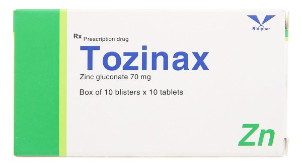 Tozinax 70mg phòng và điều trị thiếu kẽm (10 vỉ x 10 viên)