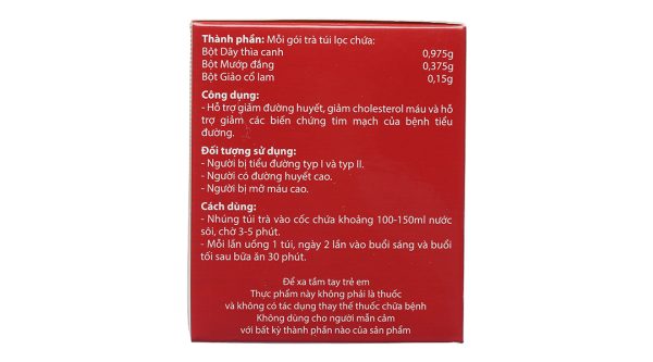 Trà Diabetna giúp ổn định đường huyết hộp 25 gói x 1.5g