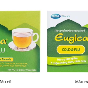 Bột tinh chất thảo dược Eugica Cold & Flu giúp giảm triệu chứng cảm cúm hộp 10 gói x 4g