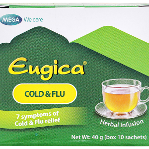 Bột tinh chất thảo dược Eugica Cold & Flu giúp giảm triệu chứng cảm cúm hộp 10 gói x 4g