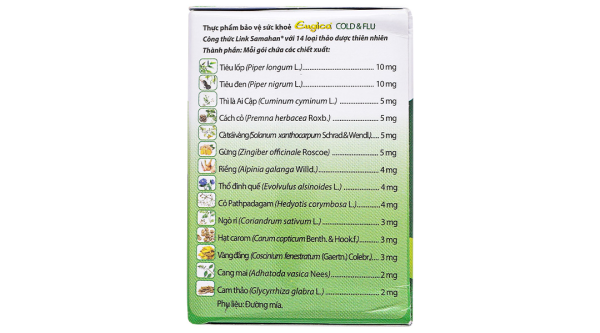 Bột tinh chất thảo dược Eugica Cold & Flu giúp giảm triệu chứng cảm cúm hộp 10 gói x 4g